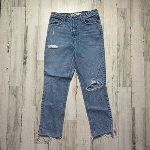 GRLFRND Karolina Straight Crop Distressed Boyfriend Jean Size 27